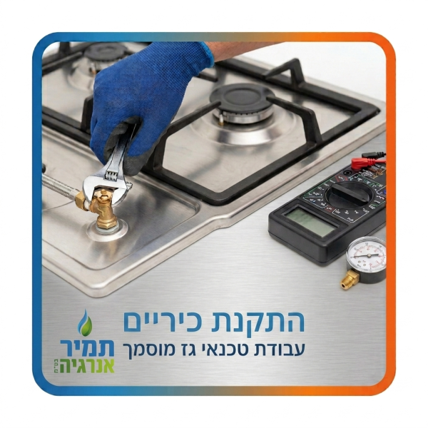 התקנת כיריים גז על ידי טכנאי גז מוסמך — תמיר אנרגיה